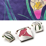 Claire Ramsey - A Suite of Three Fantasized Flower Pins yukata jewelry show silver, vintage plastic