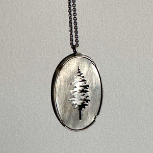 Pierced Tree Necklace - Sterling