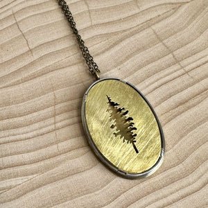 Pierced Tree Necklace - Brass