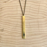 Majestic Conifer Tree Necklace - Brass Chain