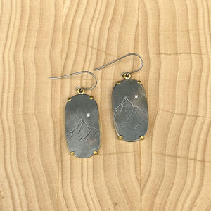 Engraved Mountain Earrings - Wide