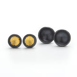 Oxidized Silver Round Studs