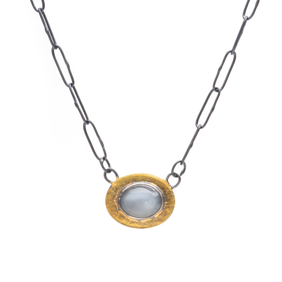 Moonstone Necklace with Handmade chain