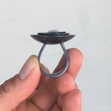 Oxidized Pearl Ring