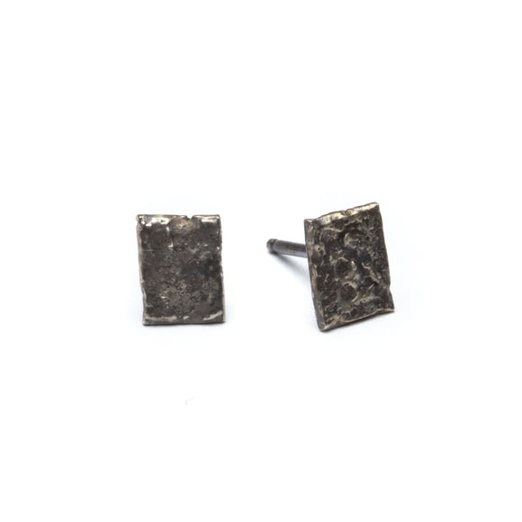 Hammered Square small stud earrings