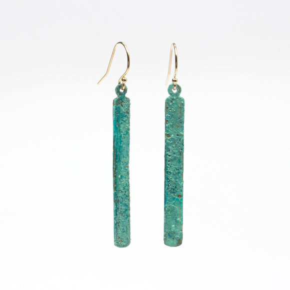 Slim Green Earrings