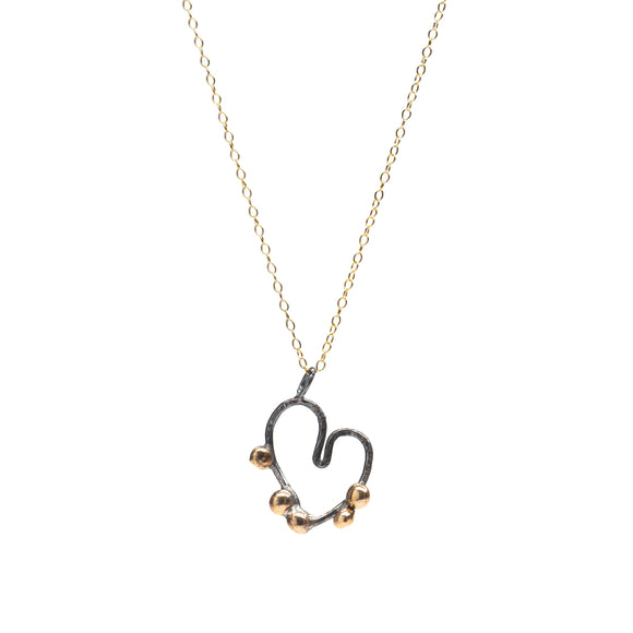 Oxidized Seed Heart dainty  Necklace