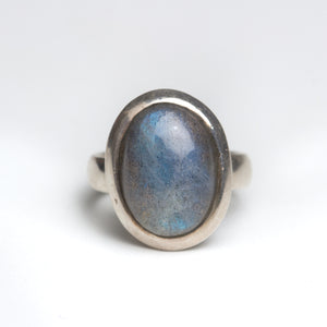 Labradorite Oval Silver Ring