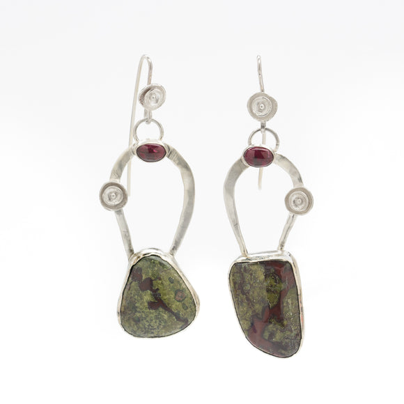 Dragon Bloodstone Drop Earrings