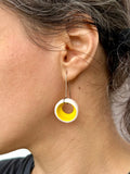 Porcelain Tunnel Earrings in Yellow