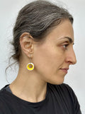 Porcelain Tunnel Earrings in Yellow
