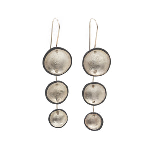 Black-Silver  Porcelain Pod Earrings