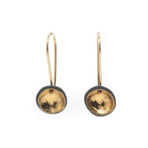 Small Shiny Gold Porcelain Earrings