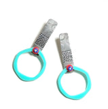 Turquoise Plexiglass Earrings with Sterling Silver and Beads