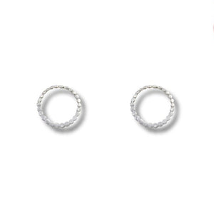 Circle Stud Earrings in Sterling Silver