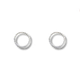 Circle Stud Earrings in Sterling Silver