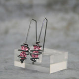 Spiral Drop Earrings with Vintage Pink Swarovski Crystals