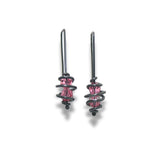 Spiral Drop Earrings with Vintage Pink Swarovski Crystals