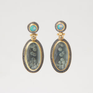 Opal diamond Earrings