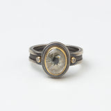 Sea Urchin Quartz and Diamonds Ring