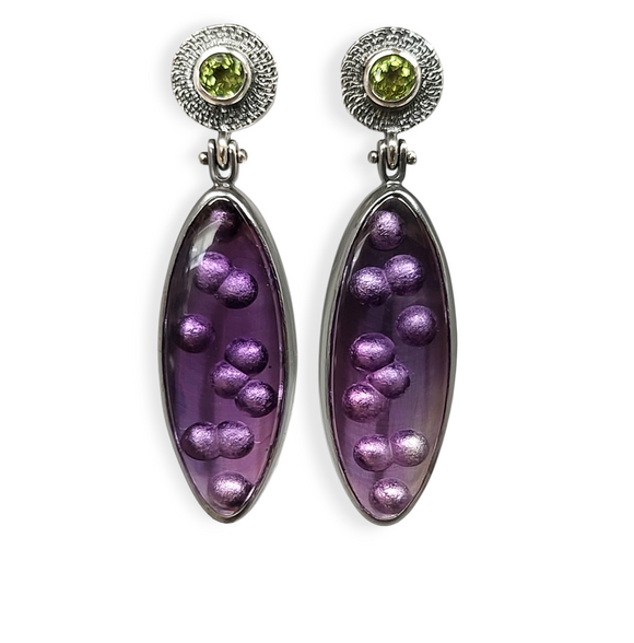 Amethyst, Peridot Earrings