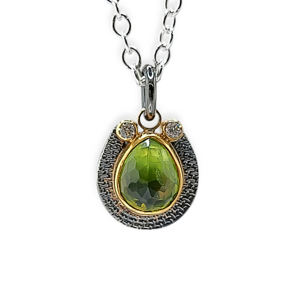 Peridot, Diamonds  Necklace