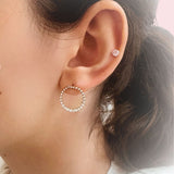 Circle Stud Earrings in Sterling Silver