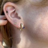 Amethyst Half Circle Earrings