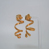 Unfolded Gold Spiral Earrings