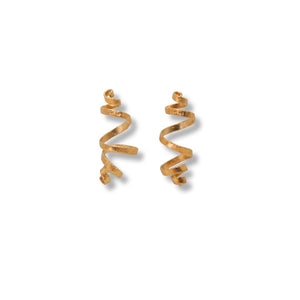 Unfolded Gold Spiral Earrings