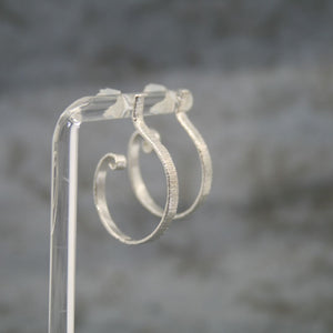 Silver Hoop Spiral Earrings