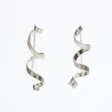 Unfolded Silver Spiral Earrings