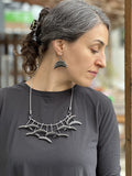 Plethora of Motifs - Leaves of Ebony necklace and earring set