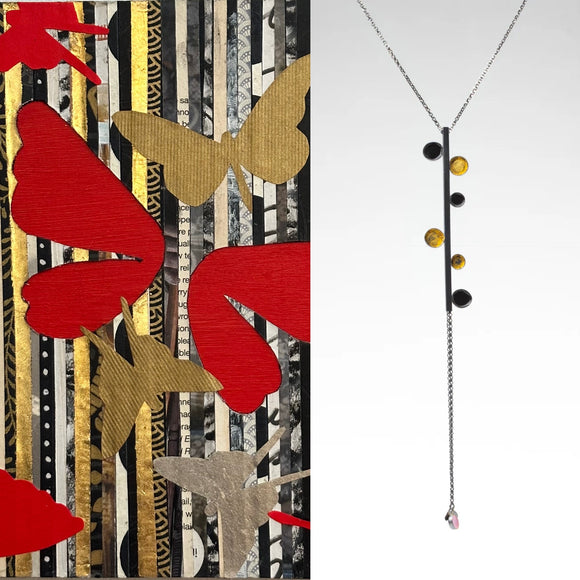 Butterflies on lines  - Butterfly Whisper Necklace