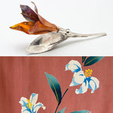 Blue Lily Branches -  Lily Brooch