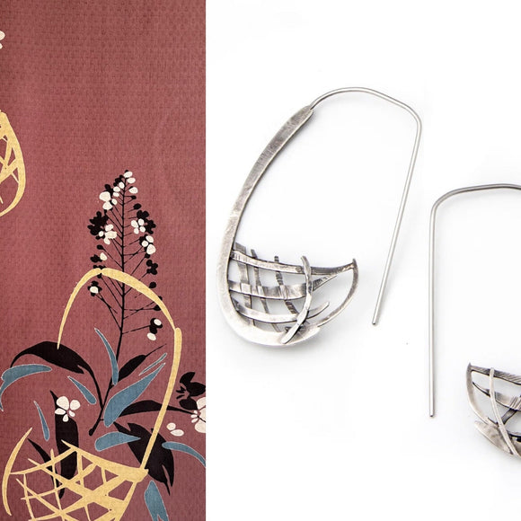 Ikebana- Basket earrings