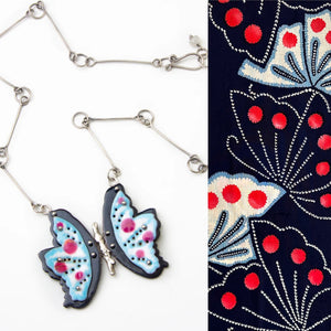 Butterflies with Ikat Fringe - Flutter Necklace