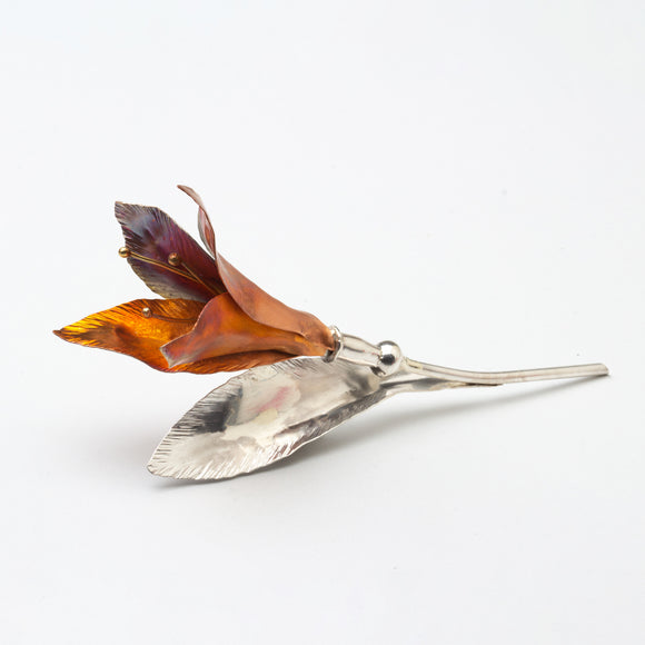 Blue Lily Branches -  Lily Brooch