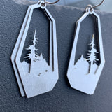 Layered Conifer Tree and Mountain Earrings