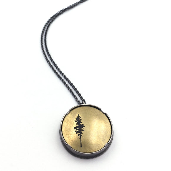Brass Fir Tree Necklace