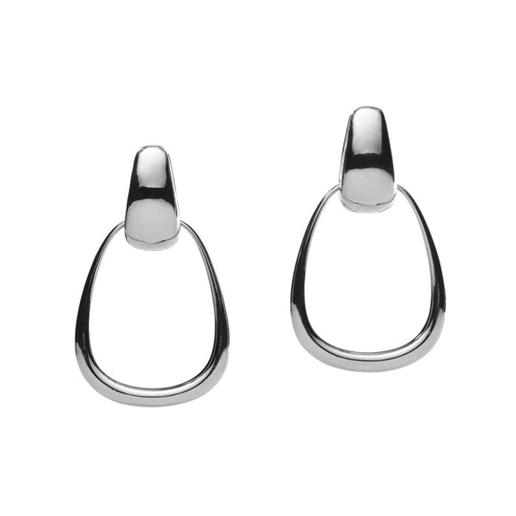 Silver Hoop Dangle Earrings