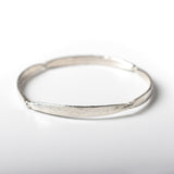 Forged Four Sided Silver Bangle