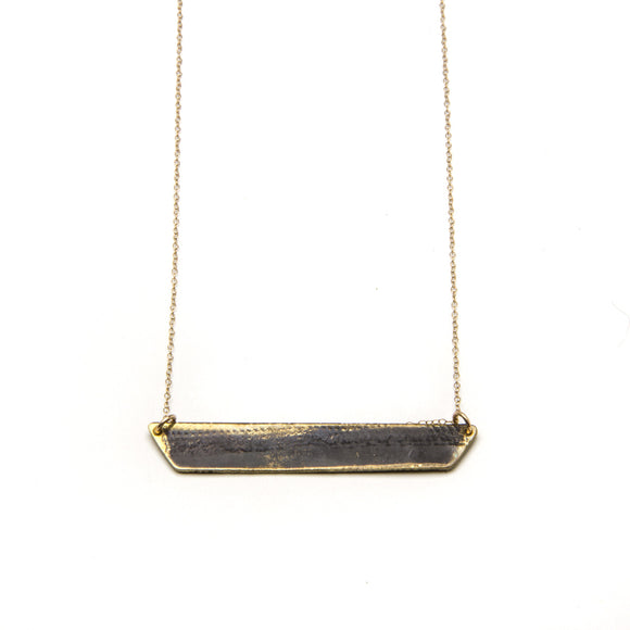 Embossed Brass Necklace