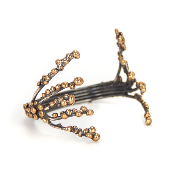 Silver and Bronze Branch Cuff Bracelet