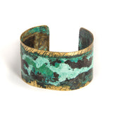 Embossed and Patinated Cuff Bracelet brass