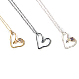 Simple Heart Necklace with Cubic Zirconia