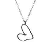 Oxidized Simple Heart Necklace