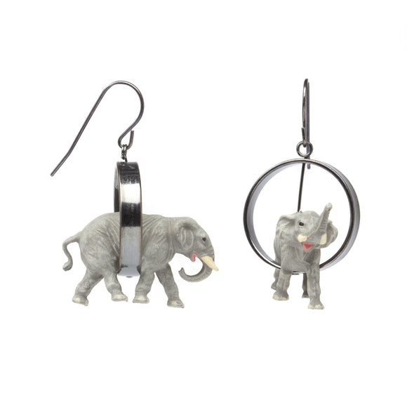 Elephant Earrings in Silver