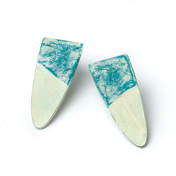 Blue and Cream Post Earrings
