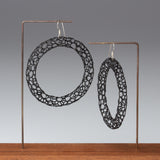 Sparkle Black Powder Coated Hoop Earrings